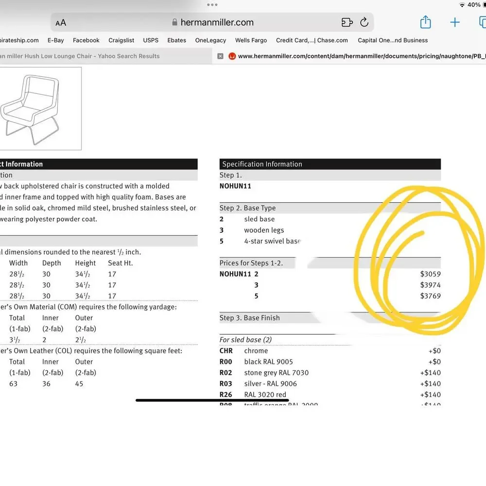 $3769 MCM Herman Miller + NaughtOne Hush Chair Orange Gray Chrome Swivel Chair